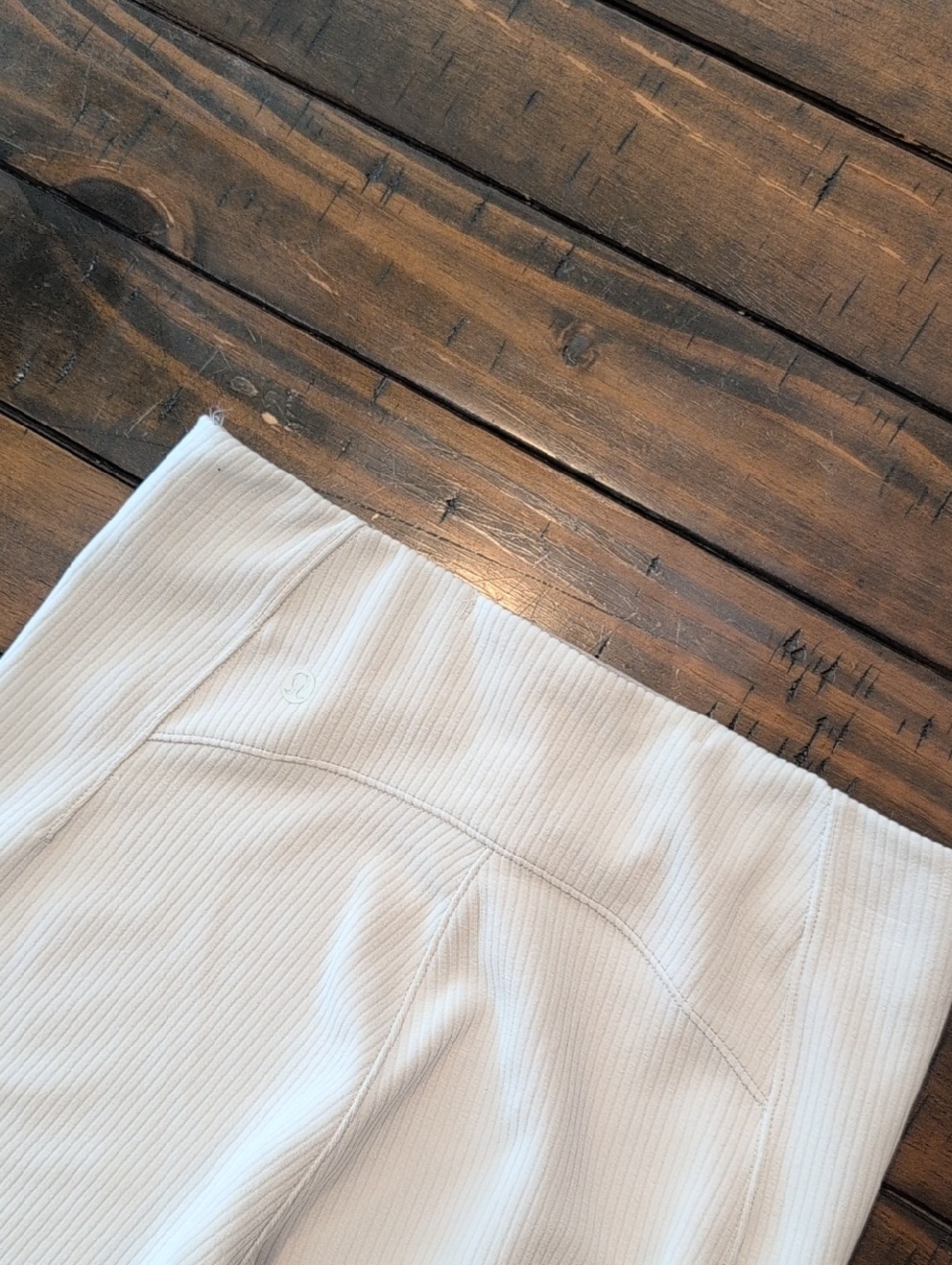 Lululemon Ribbed Softstreme Zip-leg High Rise Crop Pant Bone - Picture 9 of 11